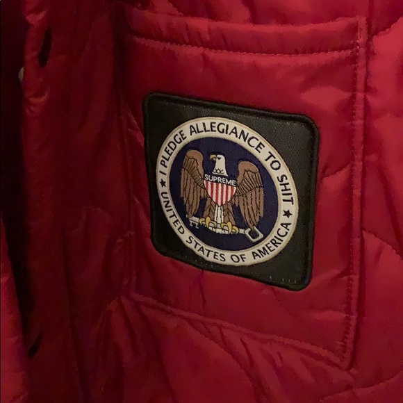 Supreme Pledge of Allegiance Quilted Bomber Jacket - Picture 3 of 5